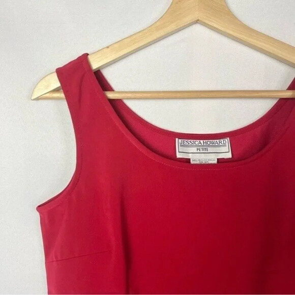 Jessica Howard Petite Bright Red Tank Top 12P - Picture 4 of 6